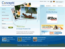 Tablet Screenshot of conceptsvacationclub.com